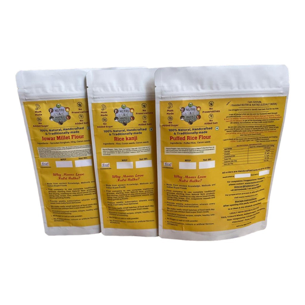 Rice kanji, Jowar Millet Flour and Puffed Rice Flour Combo