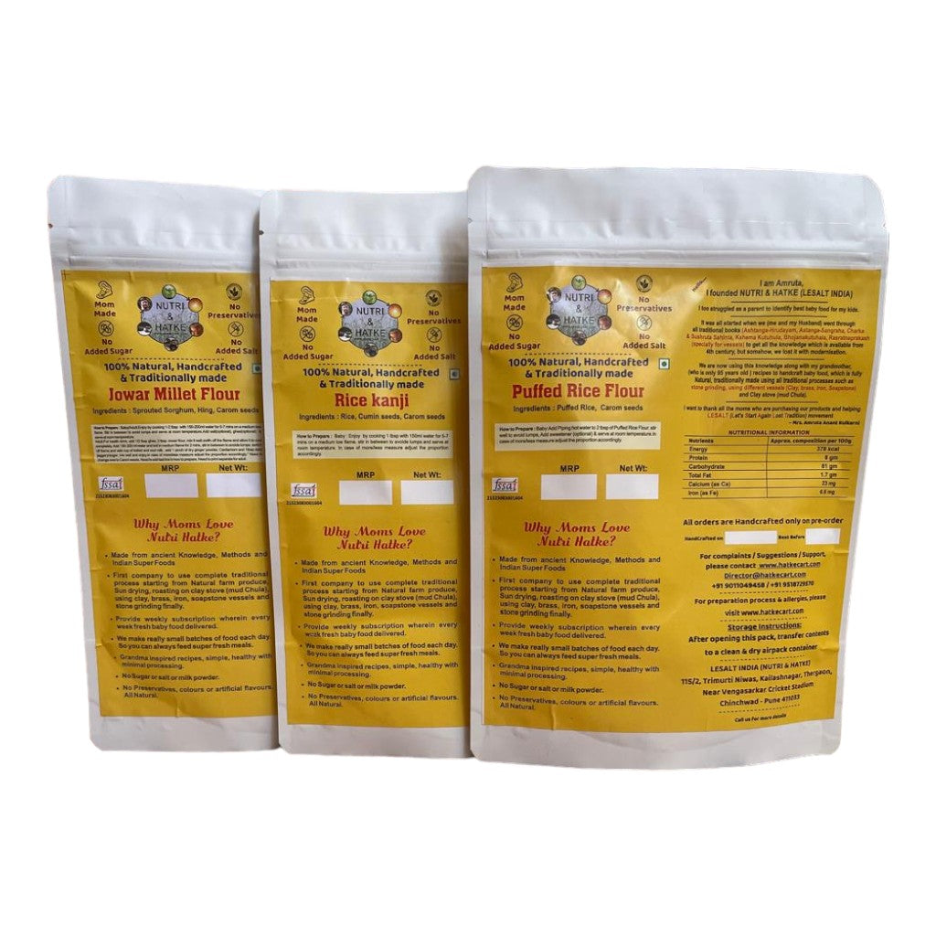 Rice kanji, Jowar Millet Flour and Puffed Rice Flour Combo