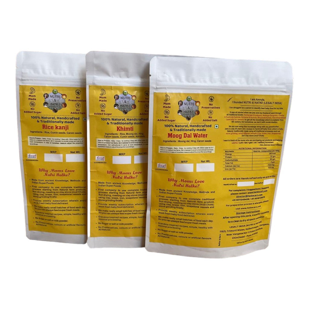 Trial Pack- Khimti,Rice kanji and Moong Dal Water