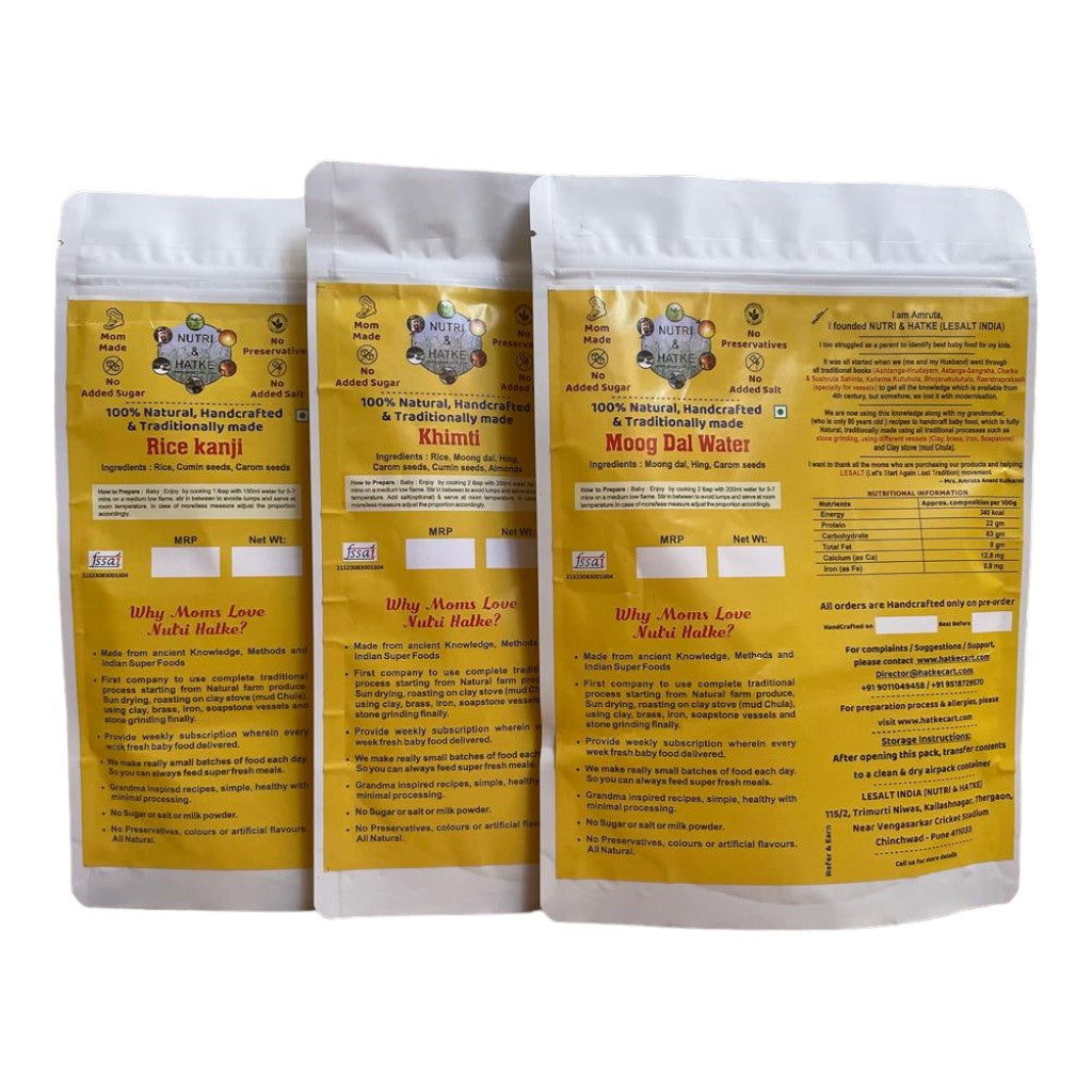 Trial Pack- Khimti,Rice kanji and Moong Dal Water